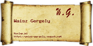 Waisz Gergely névjegykártya